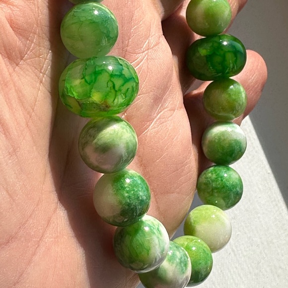 RARE PERSIAN JADE + AGATE NATURAL BRACELET size 7”,8” - Picture 12 of 13